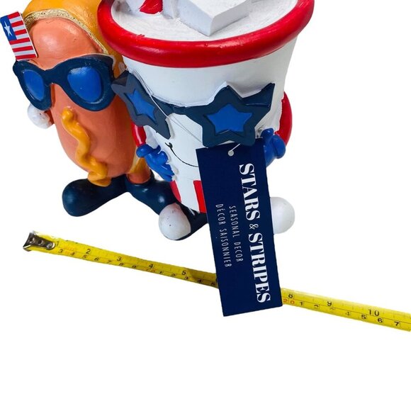 Stars & Stripes Patriotic Hot Dog & Soda Drinks 4th of July BBQ Picnic Decor - Picture 3 of 4